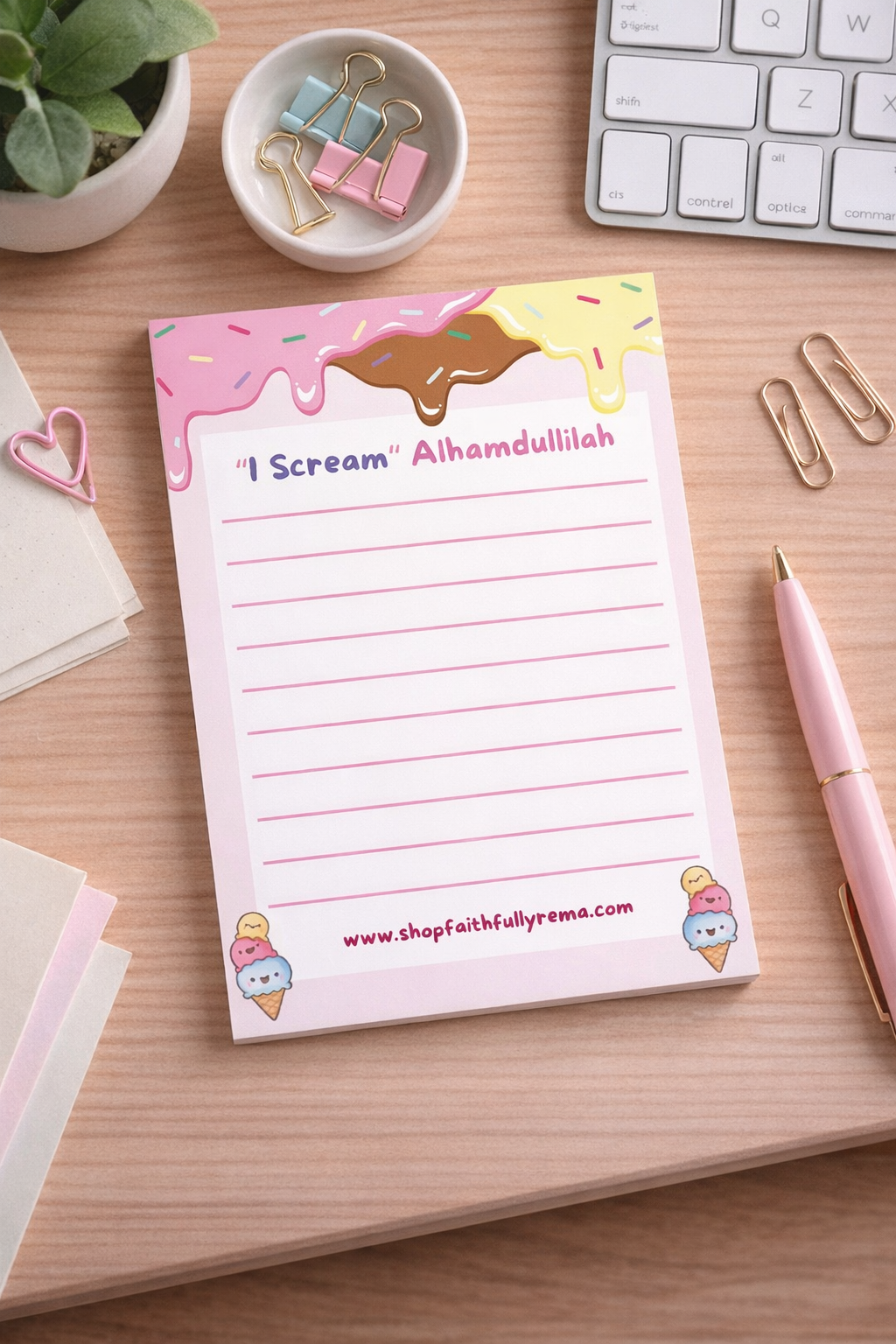 I Scream Alhamdulillah Notepad - 5x7 Cute Islamic Stationery