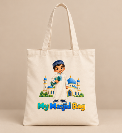 My Masjid Bag Kids Tote – Muslim Boy or Girl Design, Ramadan and Eid Gift, Mosque Bag for Children