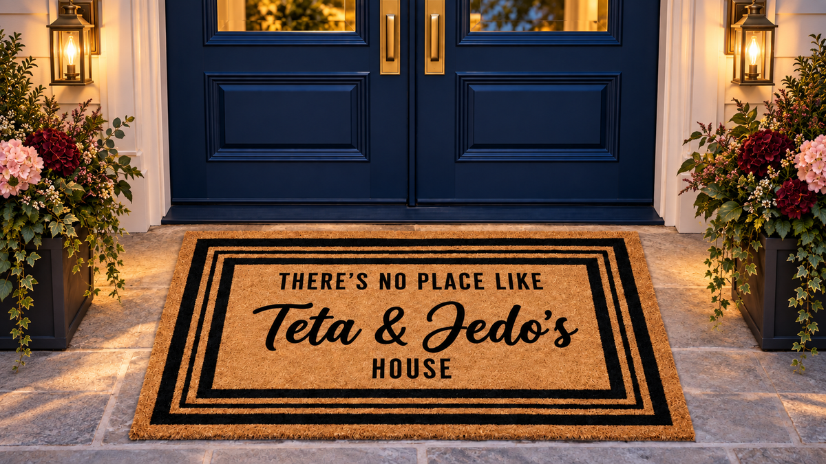 Teta and Jedo’s House Doormat - Arabic Grandparent Welcome Mat