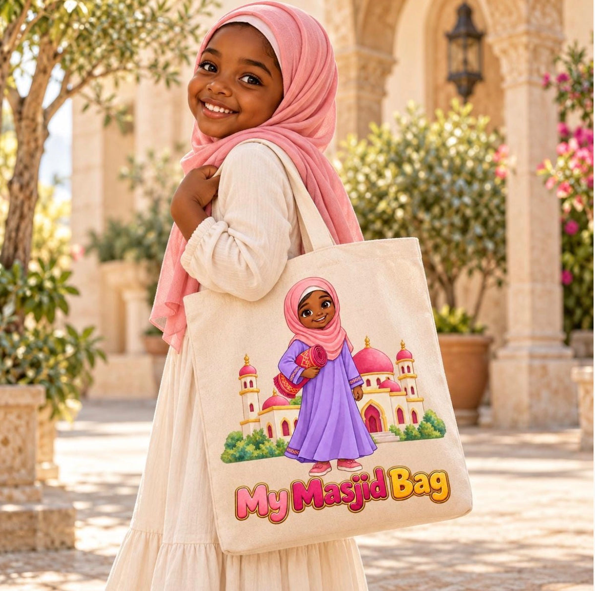 My Masjid Bag Kids Tote – Muslim Boy or Girl Design, Ramadan and Eid Gift, Mosque Bag for Children