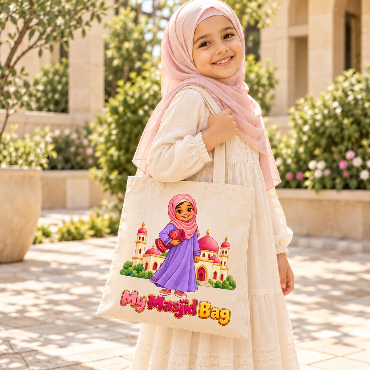 My Masjid Bag Kids Tote – Muslim Boy or Girl Design, Ramadan and Eid Gift, Mosque Bag for Children