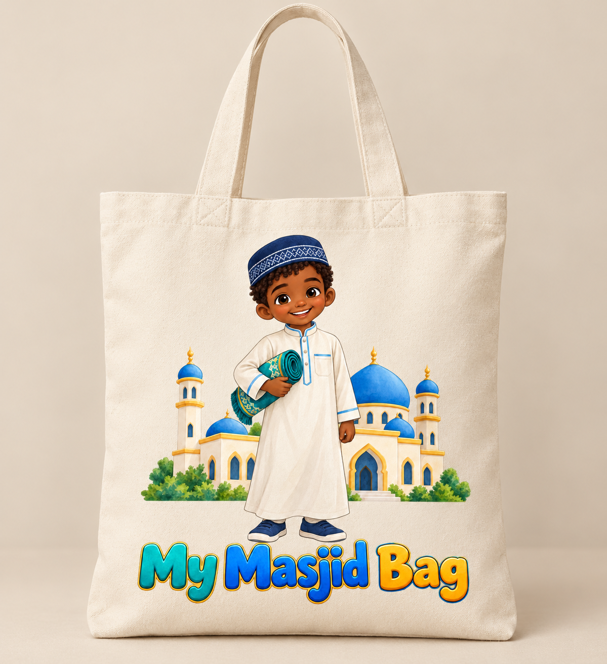 My Masjid Bag Kids Tote – Muslim Boy or Girl Design, Ramadan and Eid Gift, Mosque Bag for Children