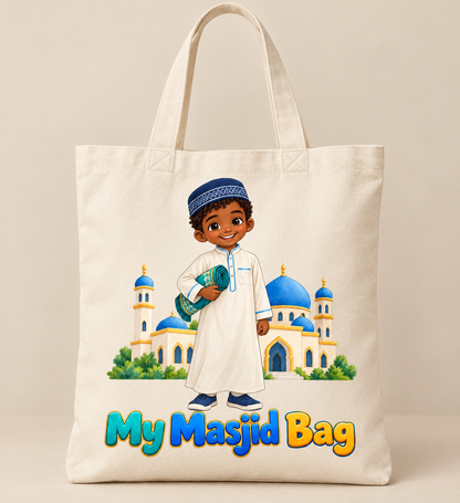My Masjid Bag Kids Tote – Muslim Boy or Girl Design, Ramadan and Eid Gift, Mosque Bag for Children