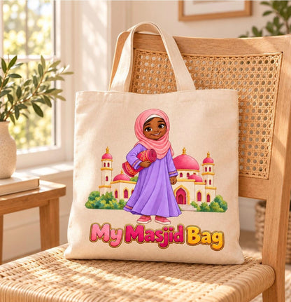 My Masjid Bag Kids Tote – Muslim Boy or Girl Design, Ramadan and Eid Gift, Mosque Bag for Children