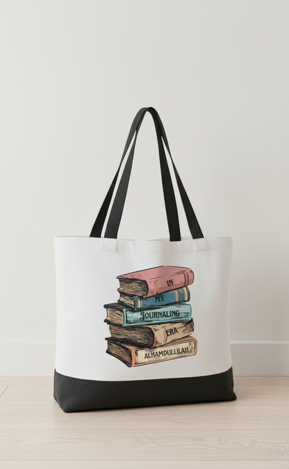 In My Journaling Era Alhamdulillah Tote Bag - Islamic Canvas Bag for Planners & Notebooks
